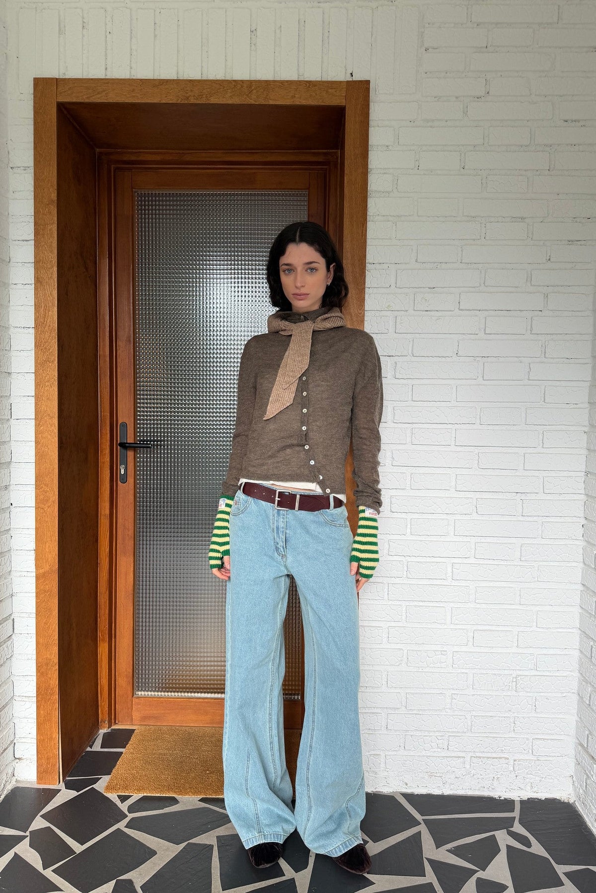 Asymmetric Cardigan Brown