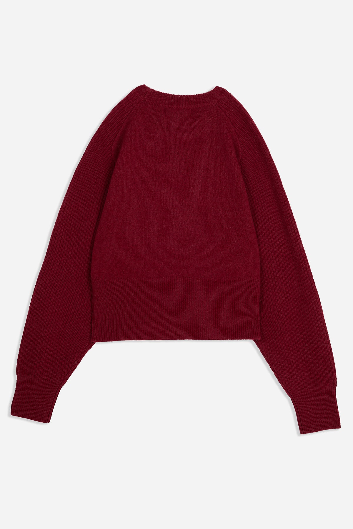Burgundy Cropped Knit Sweater
