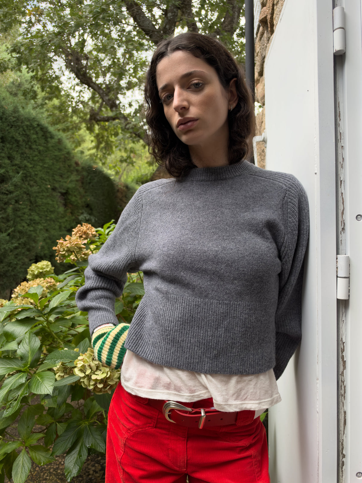 Jersey Cropped Gris