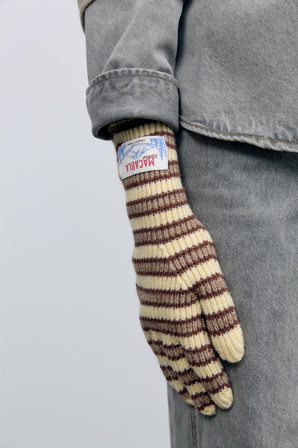 Guantes Rayas Crudo y Marrón