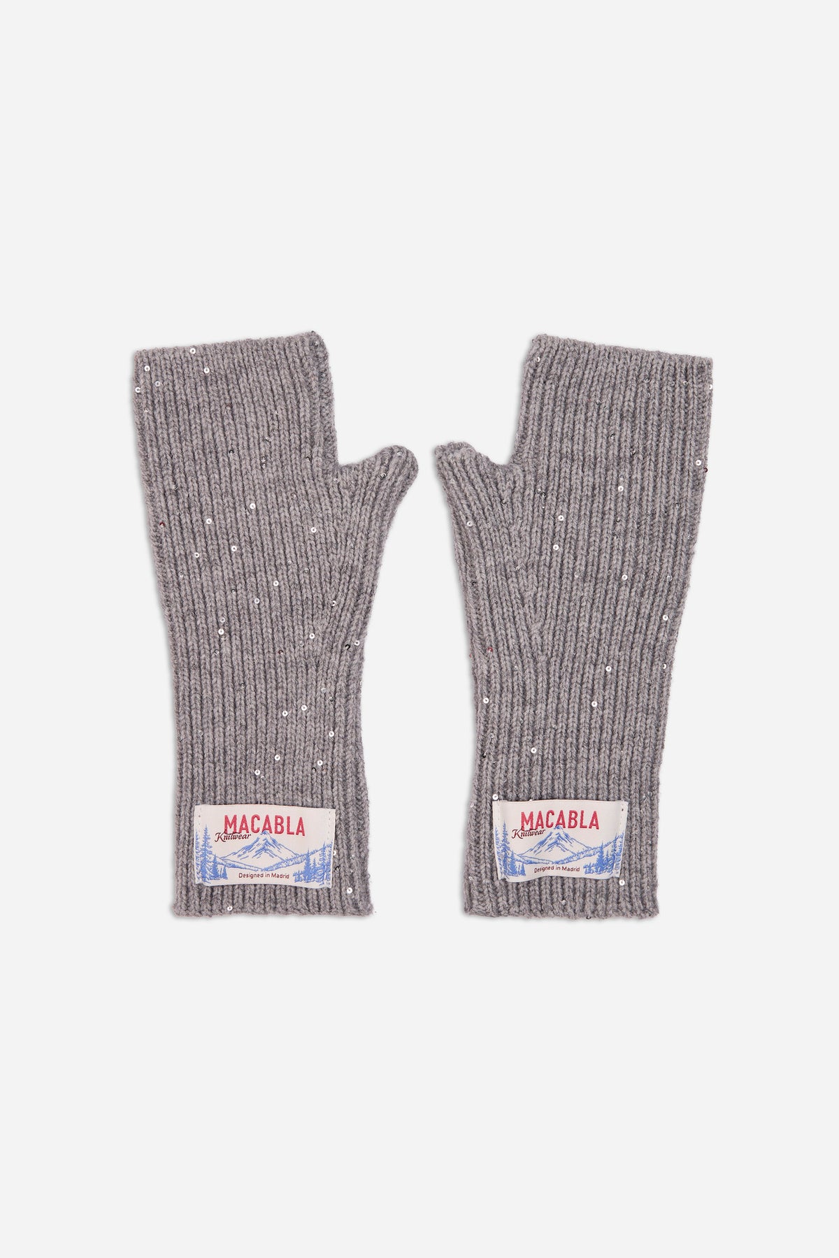 Dark Gray Glitter Mittens