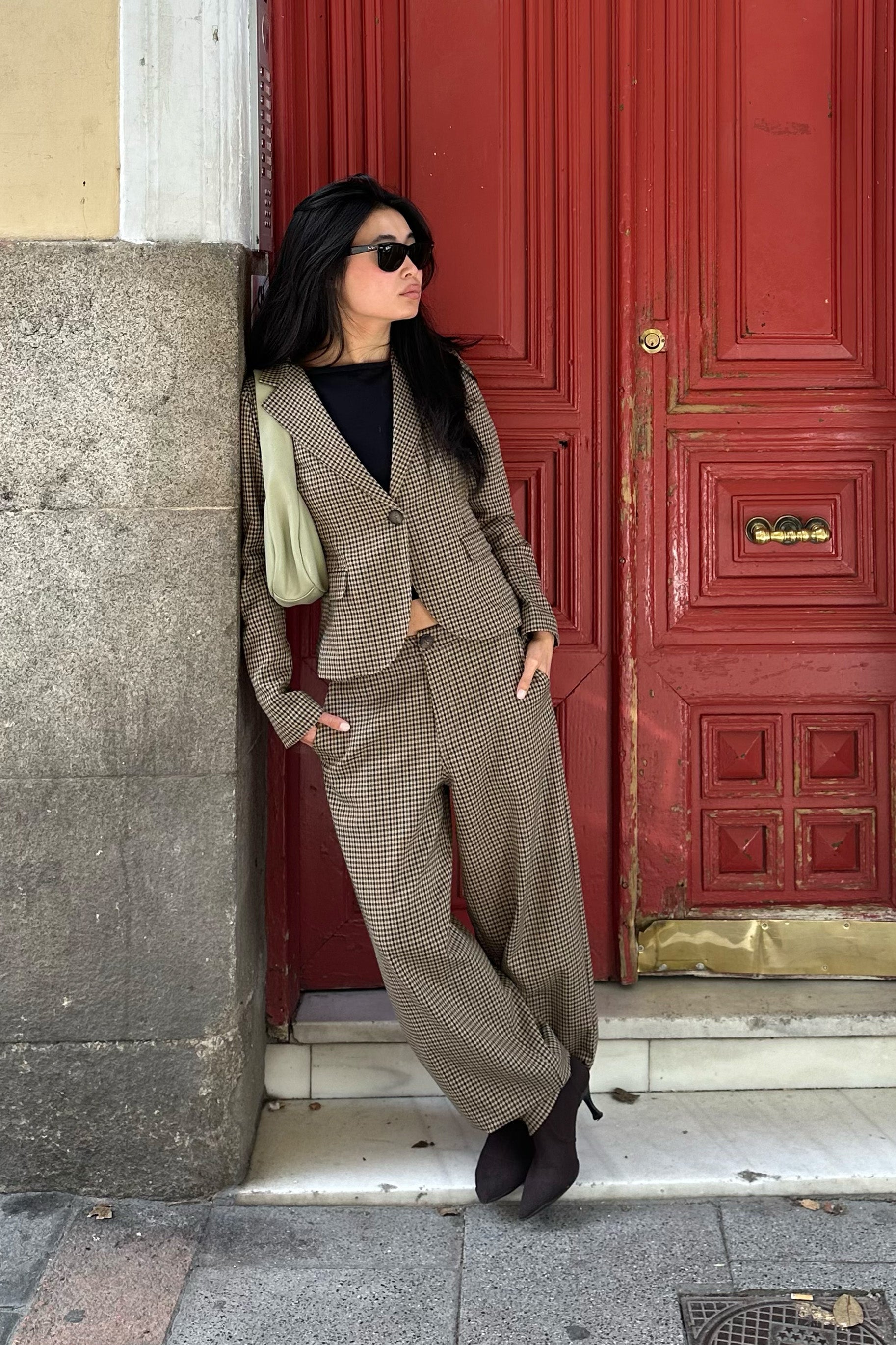 Pantalon Harem Pied-de-poule