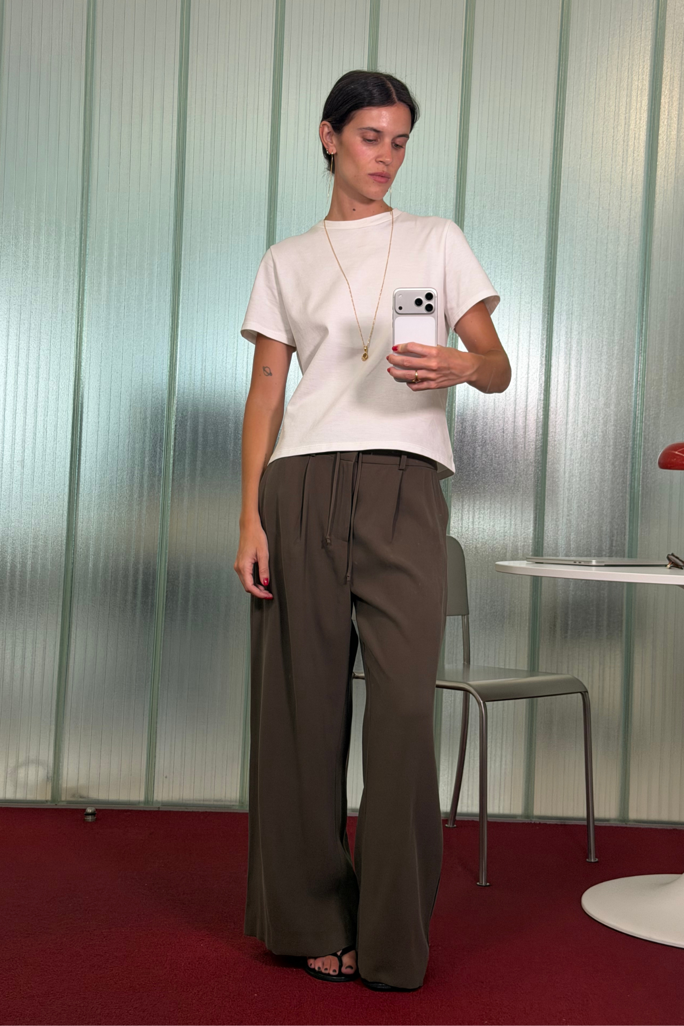 Pantalón Largo Tencel Caqui