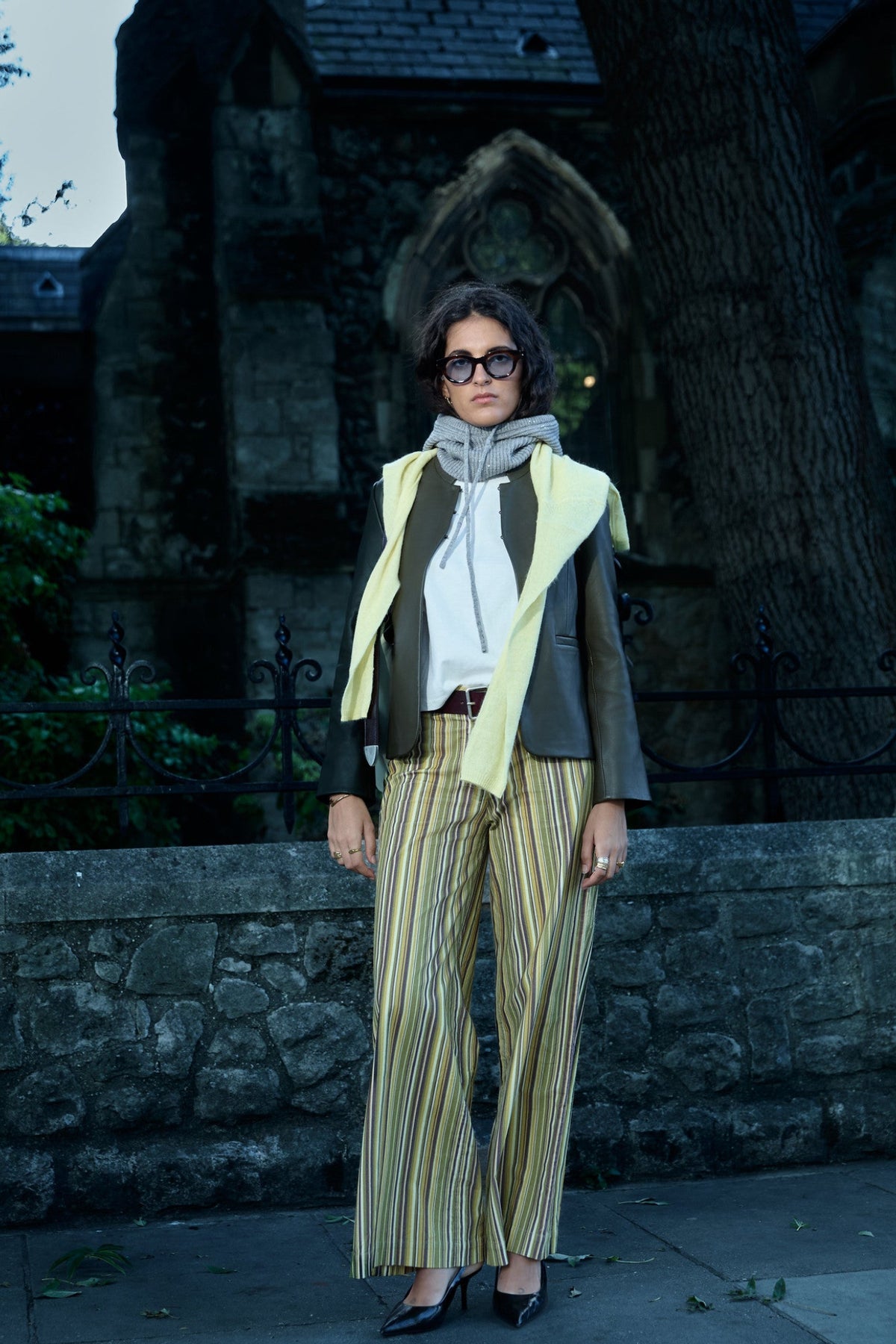 Micro-corduroy Striped Trousers