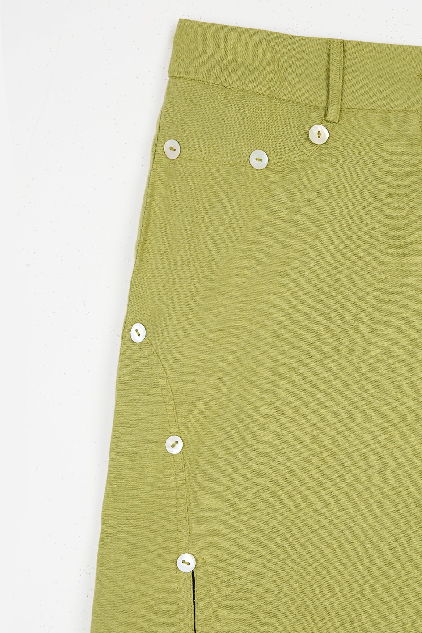 Pantalon Boutons Nacre Vert
