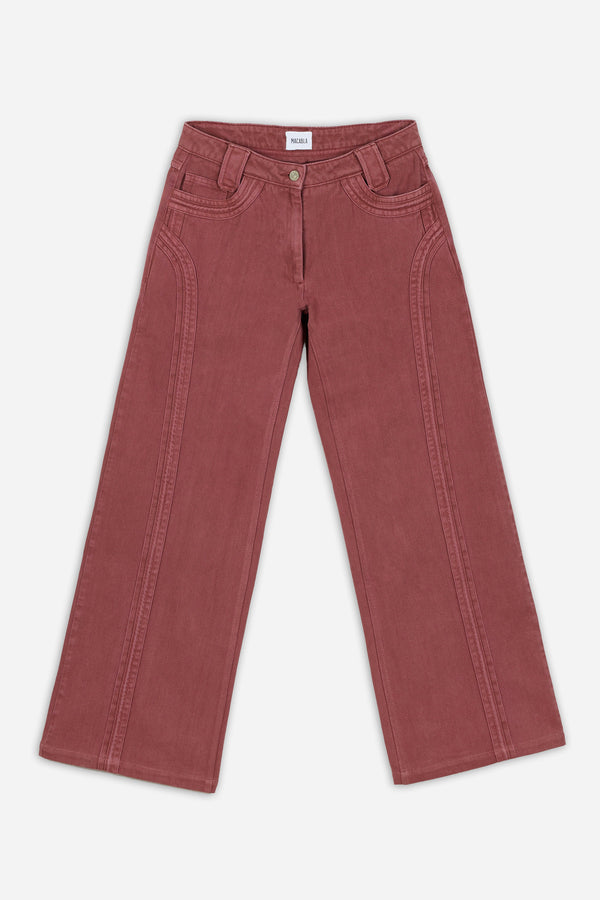 Aubergine Straight Trousers