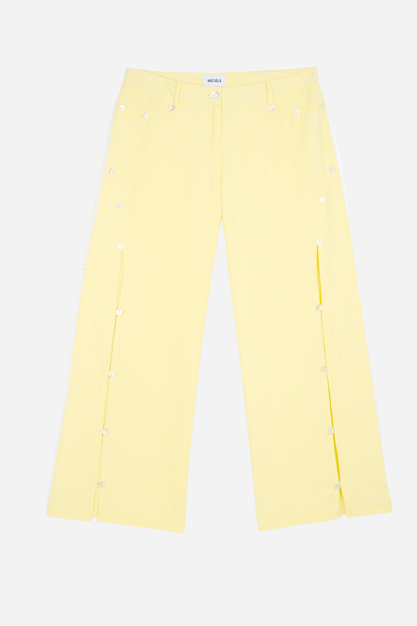 Pantalón Botones Nácar Amarillo