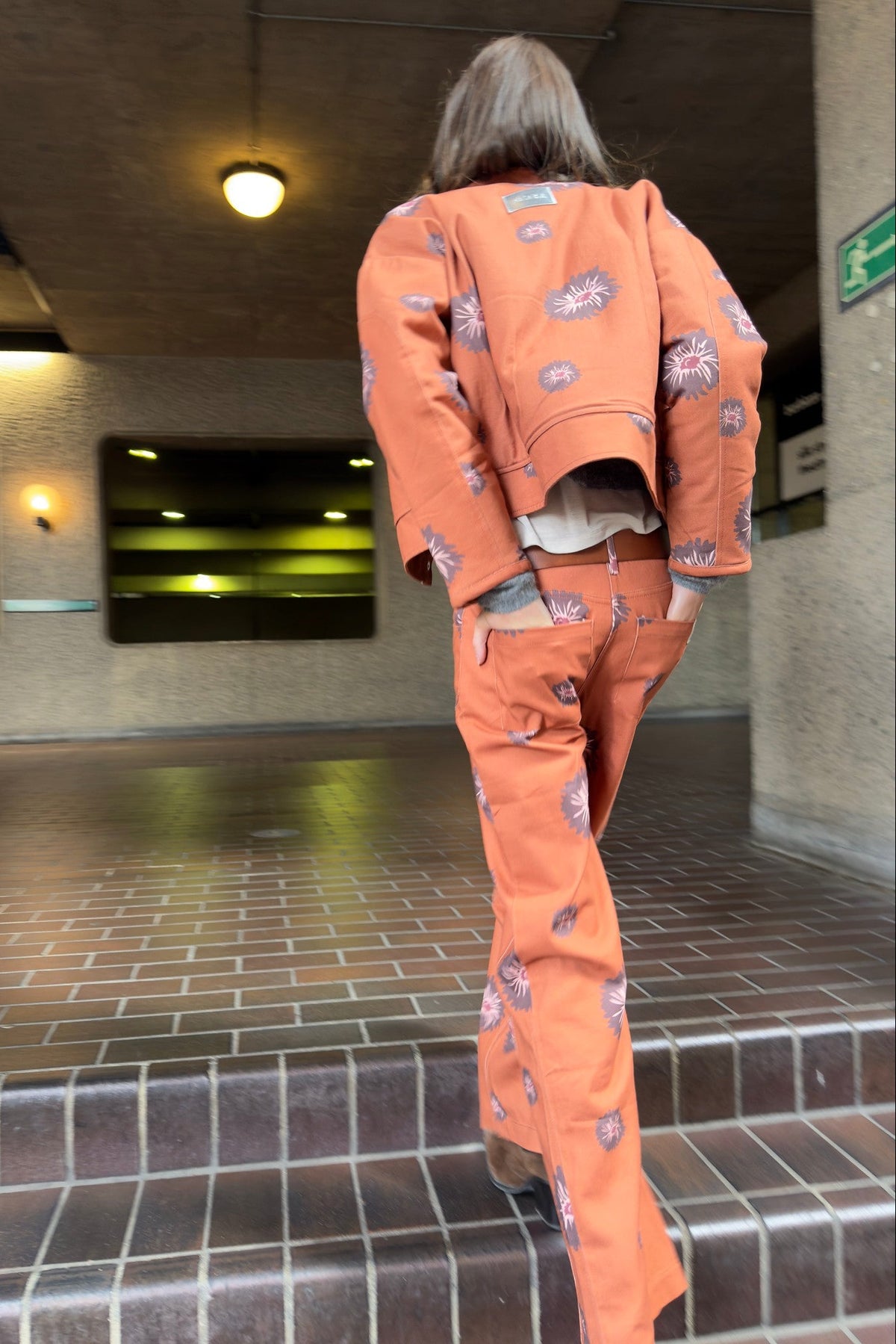 Camelia Tile Straight-Leg Pants
