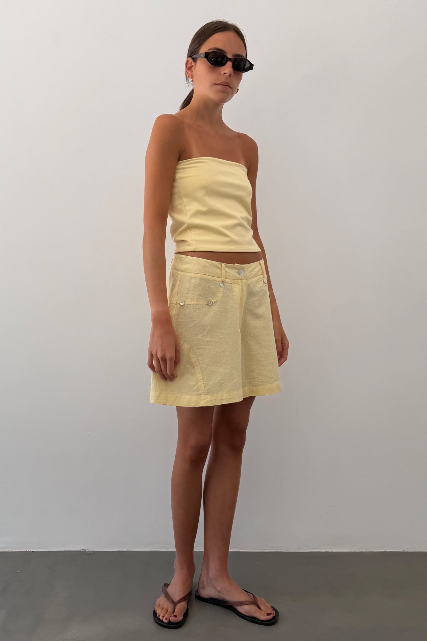 Short Boutons Nácar Jaune