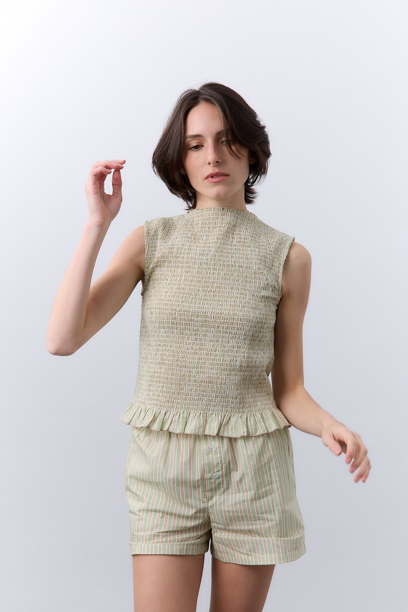 Haut de pyjama Rayures Vertes