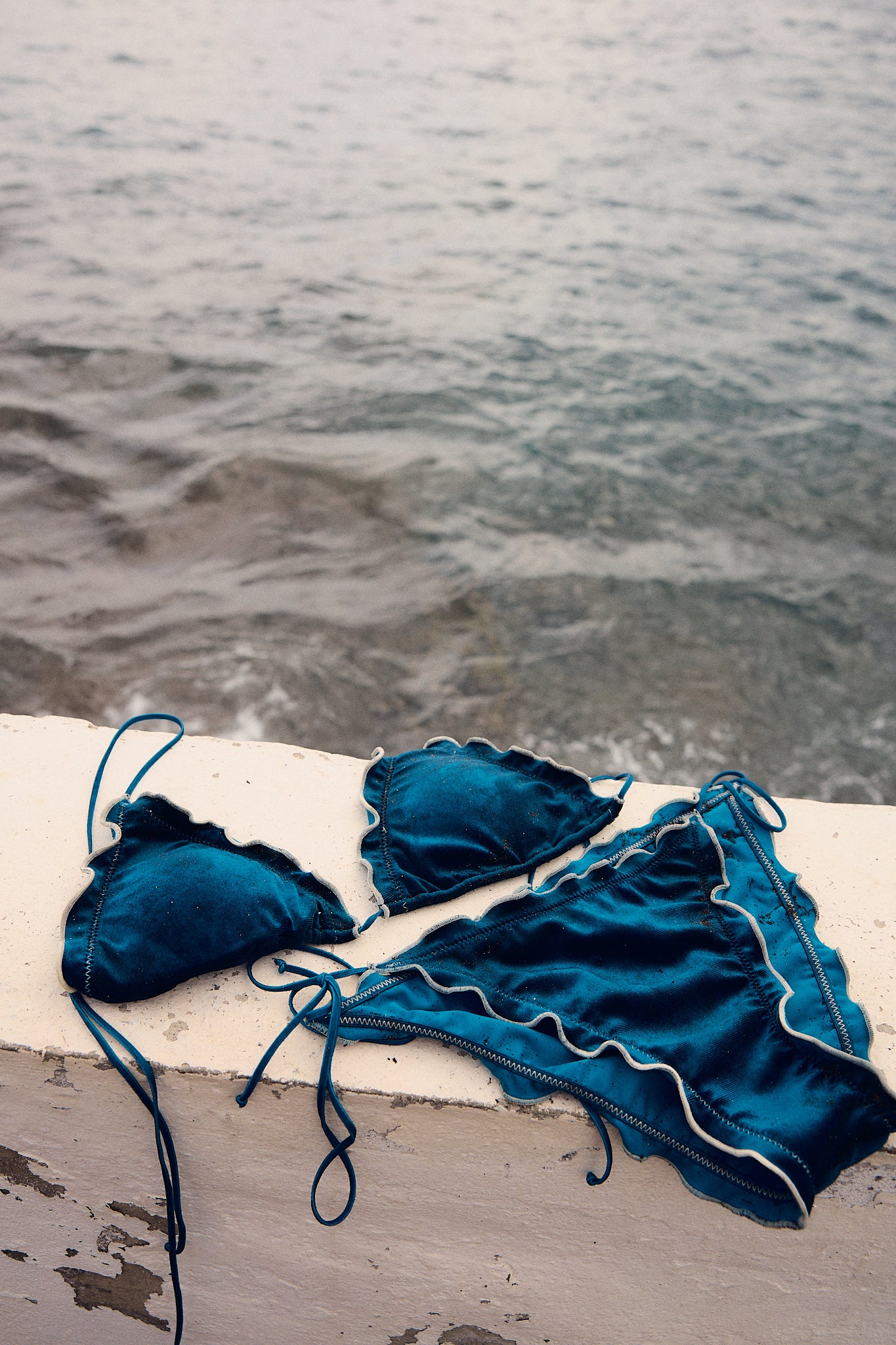 Haut de bikini Velours Pétrole