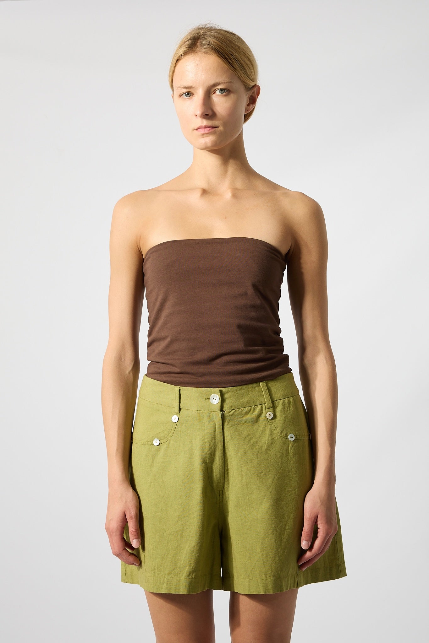 Shorts Nacar Buttons Green
