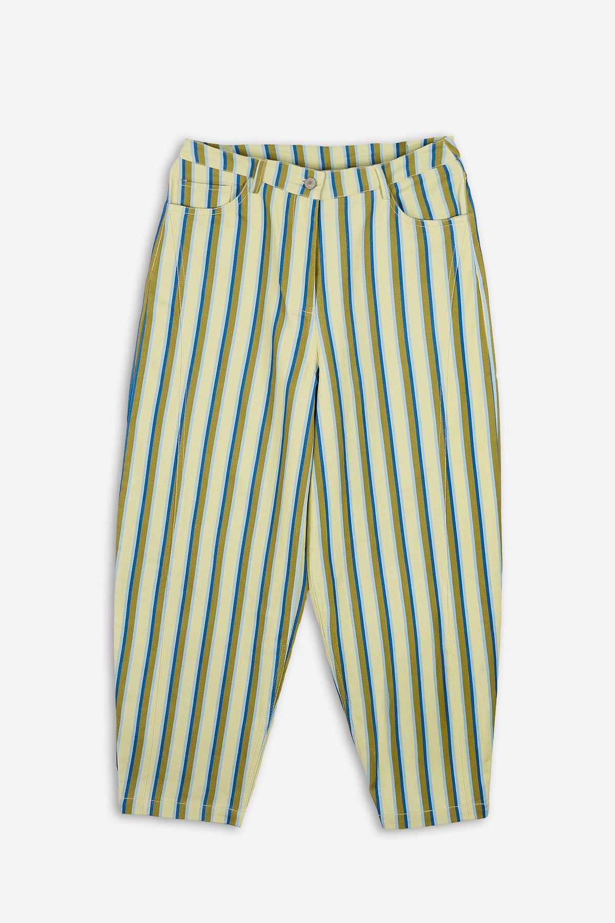 Balloon Trousers Yellow Stripe Print