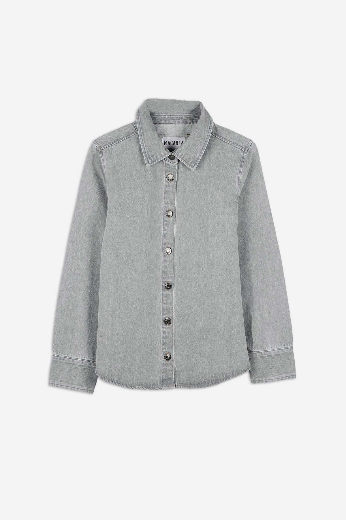 Fitted Grey Denim Overshirt