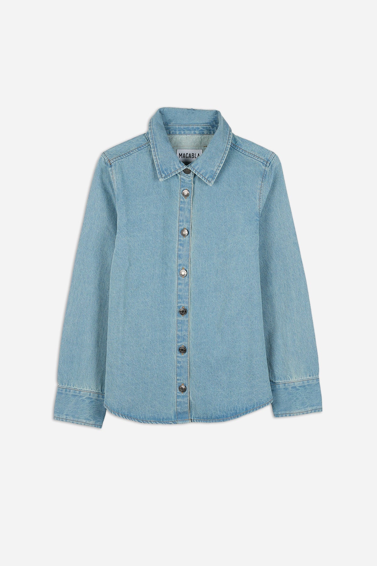 Fitted Denim Overshirt in Blue