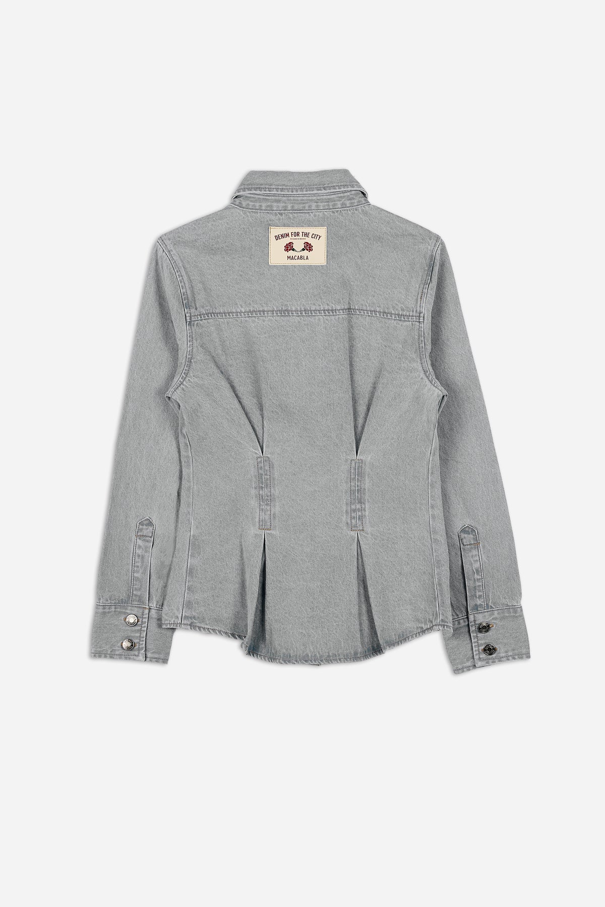 Fitted Grey Denim Overshirt