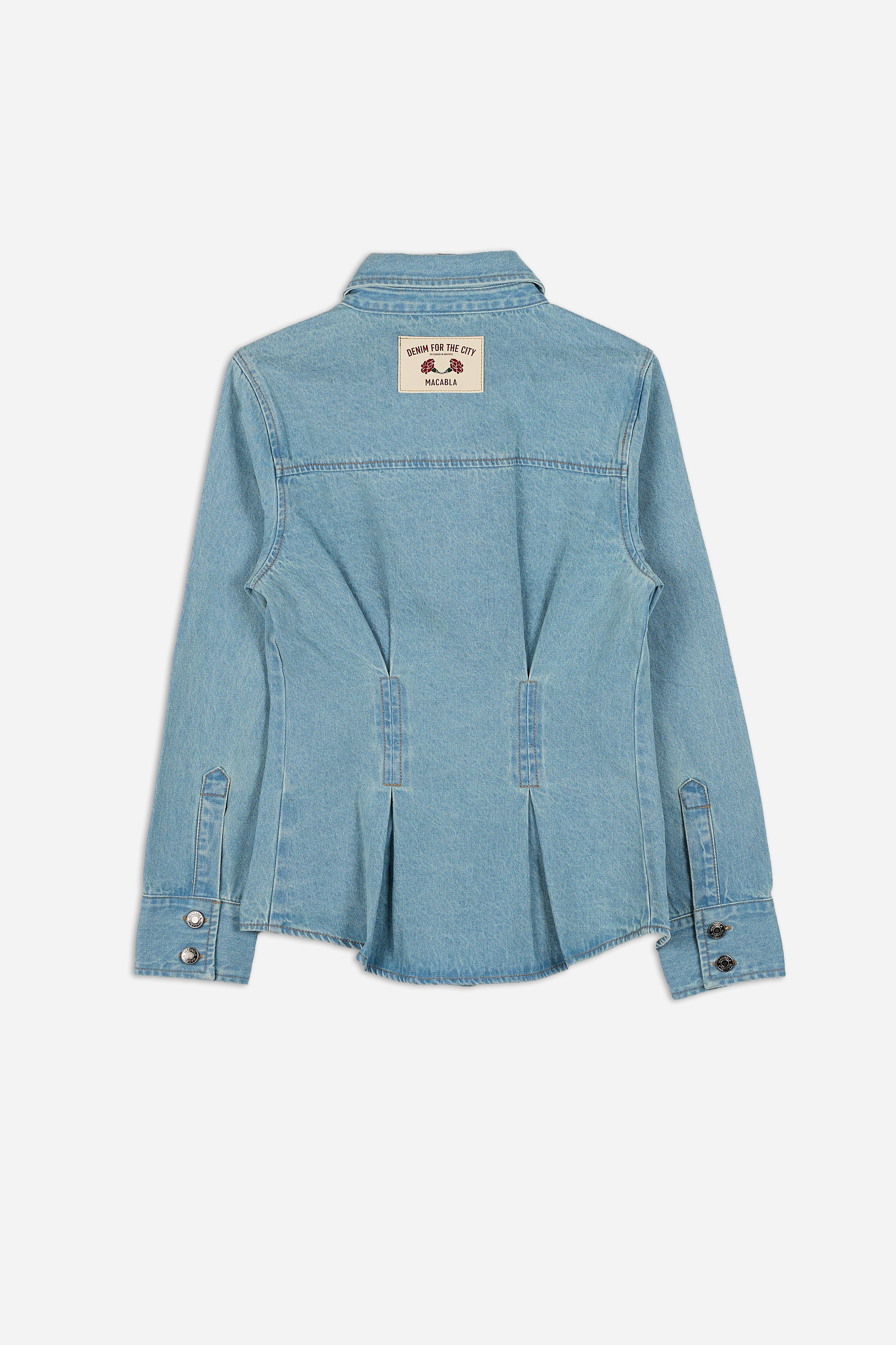 Fitted Denim Overshirt in Blue