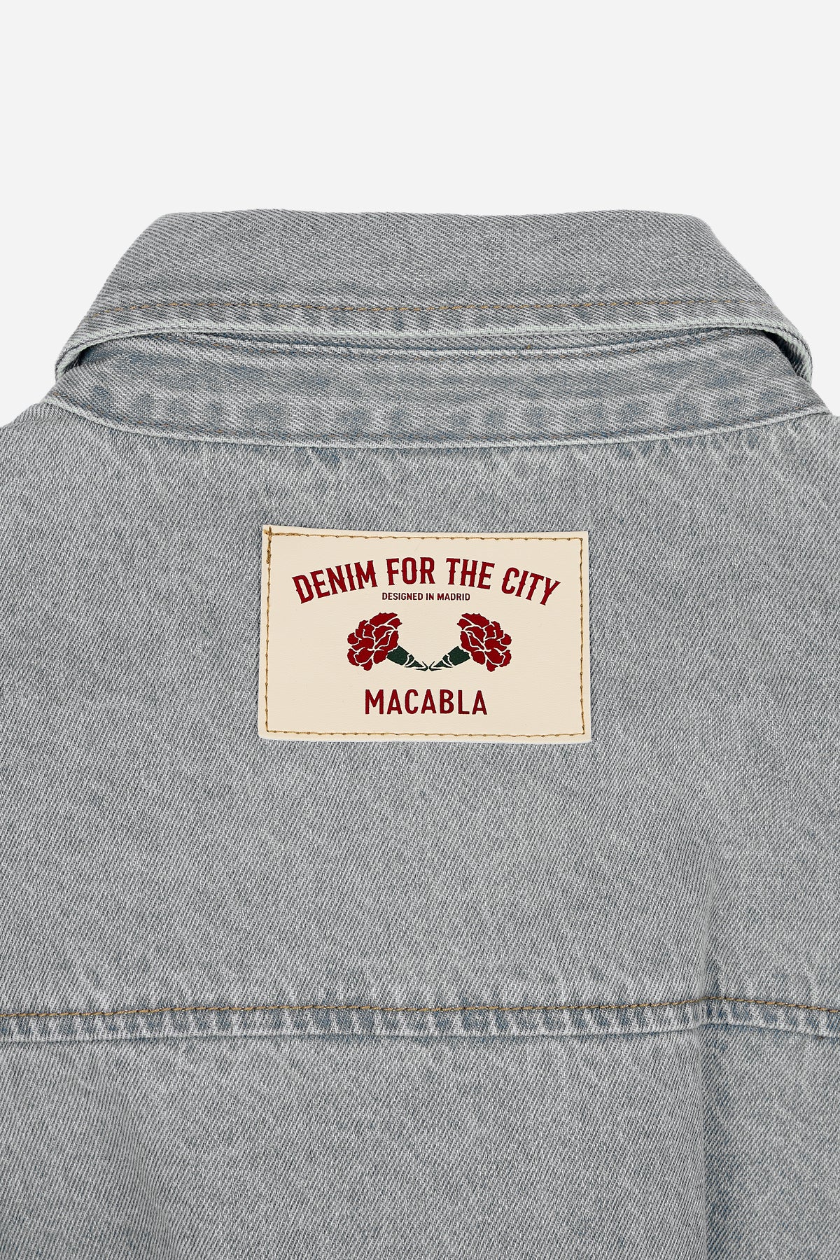 Fitted Grey Denim Overshirt