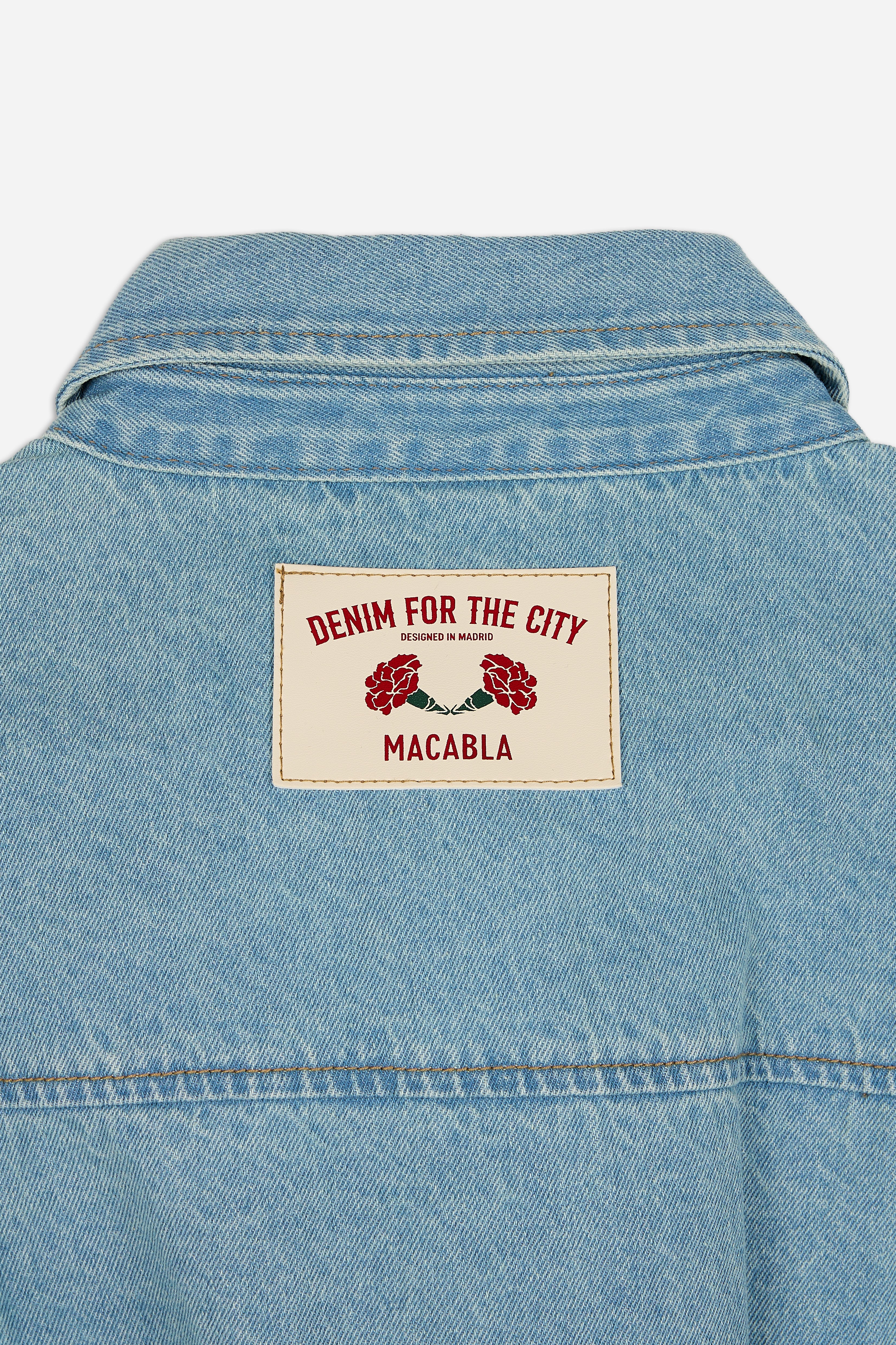 Fitted Denim Overshirt in Blue