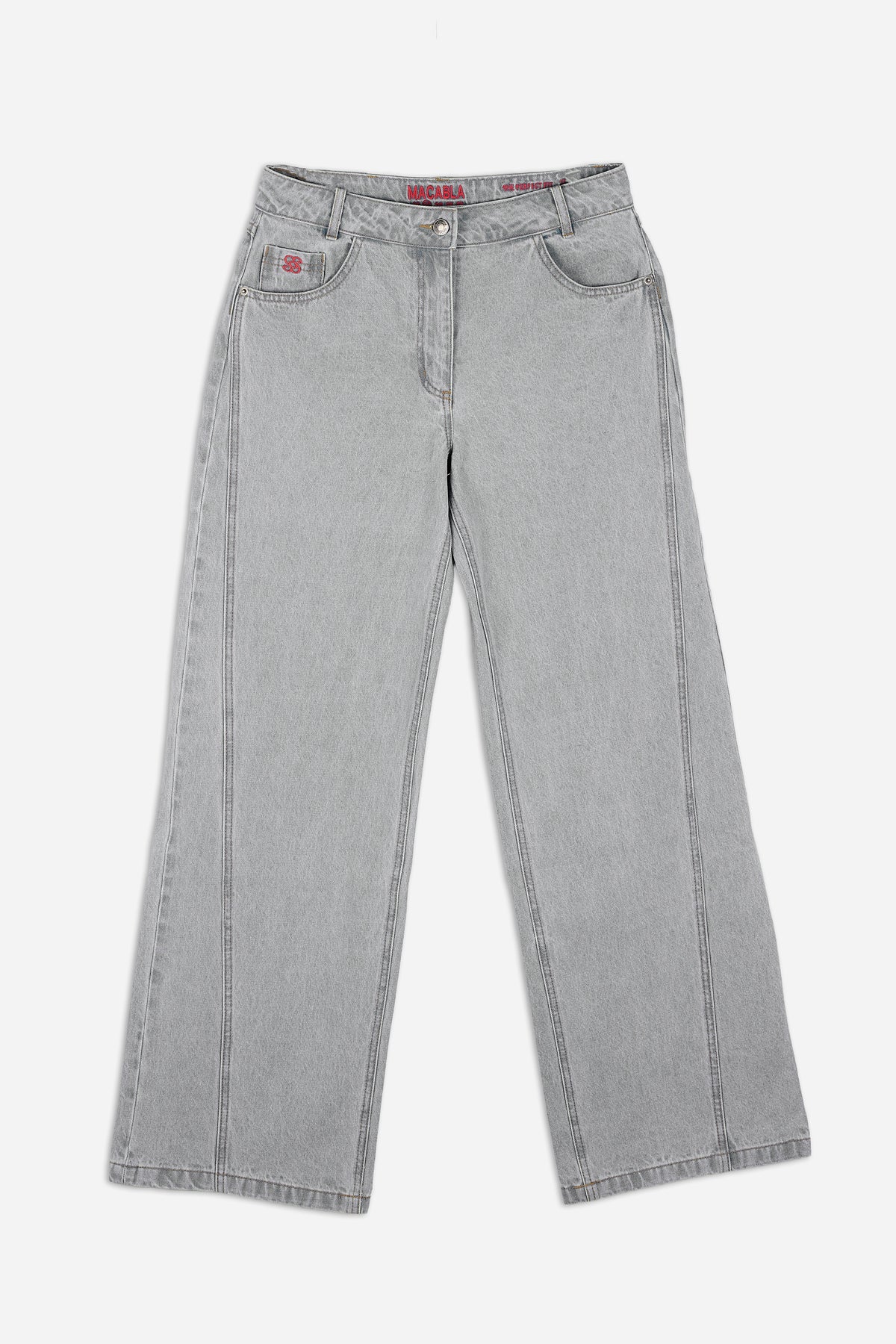 Grey Low-Waist Jeans