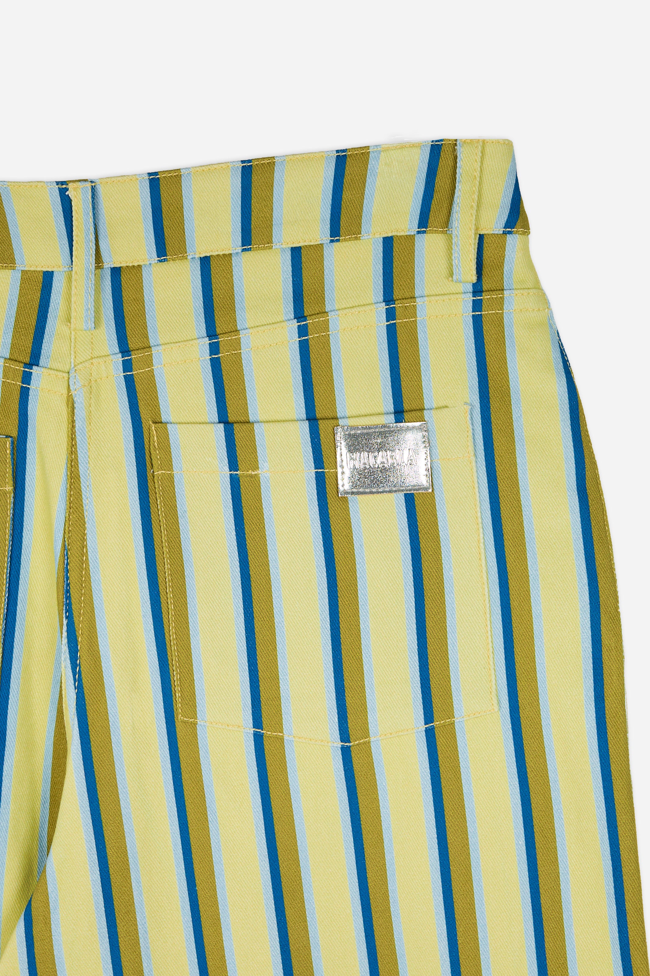 Straight-Leg Trousers Yellow Stripe Print