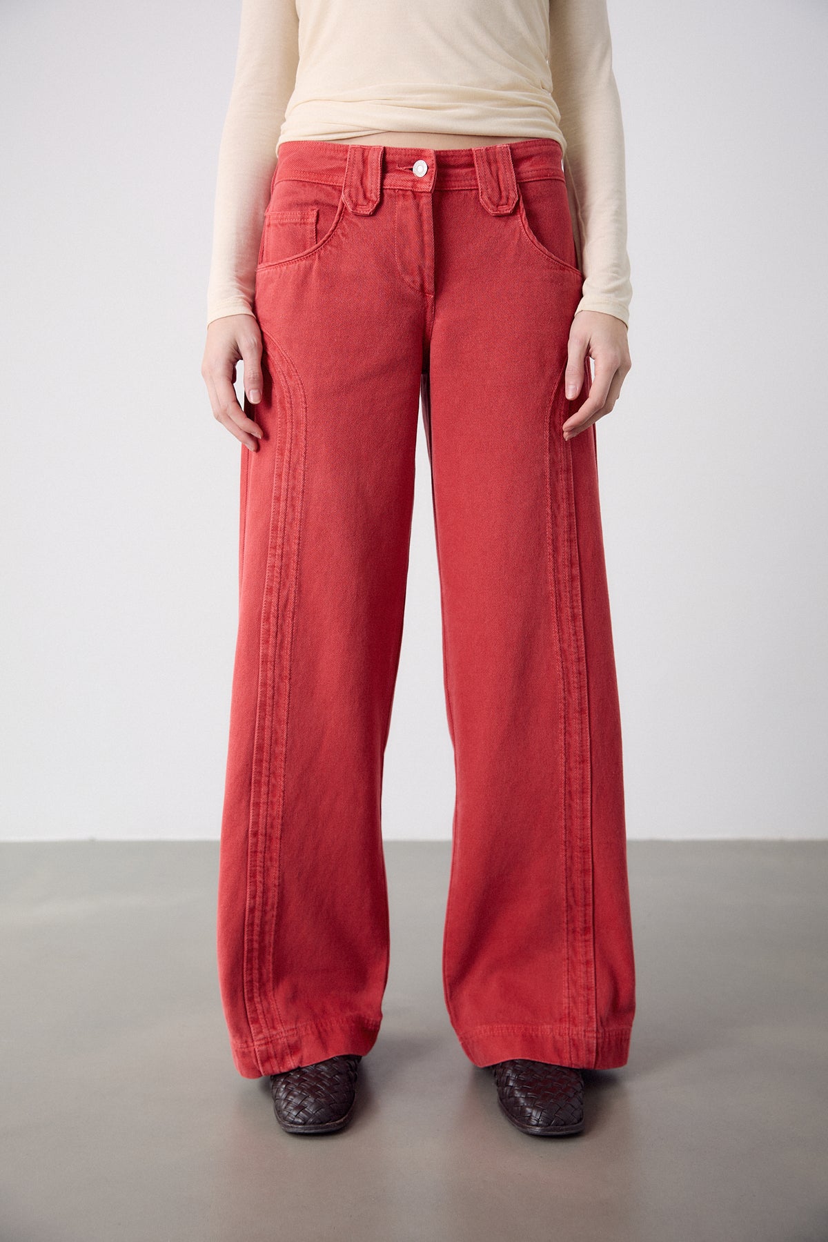 Pantalón Recto Rojo