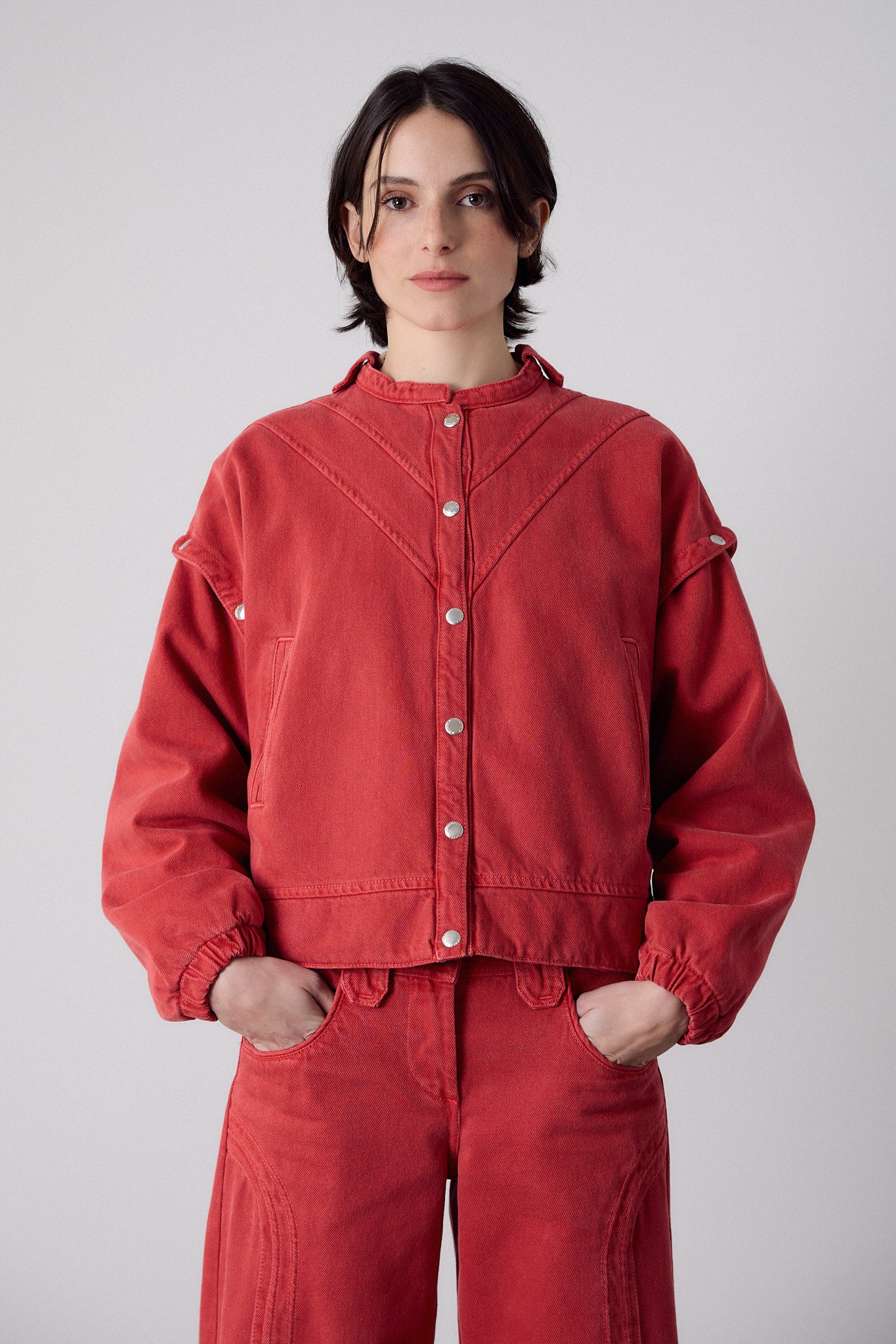 Blouson Bomber Rouge Amovible