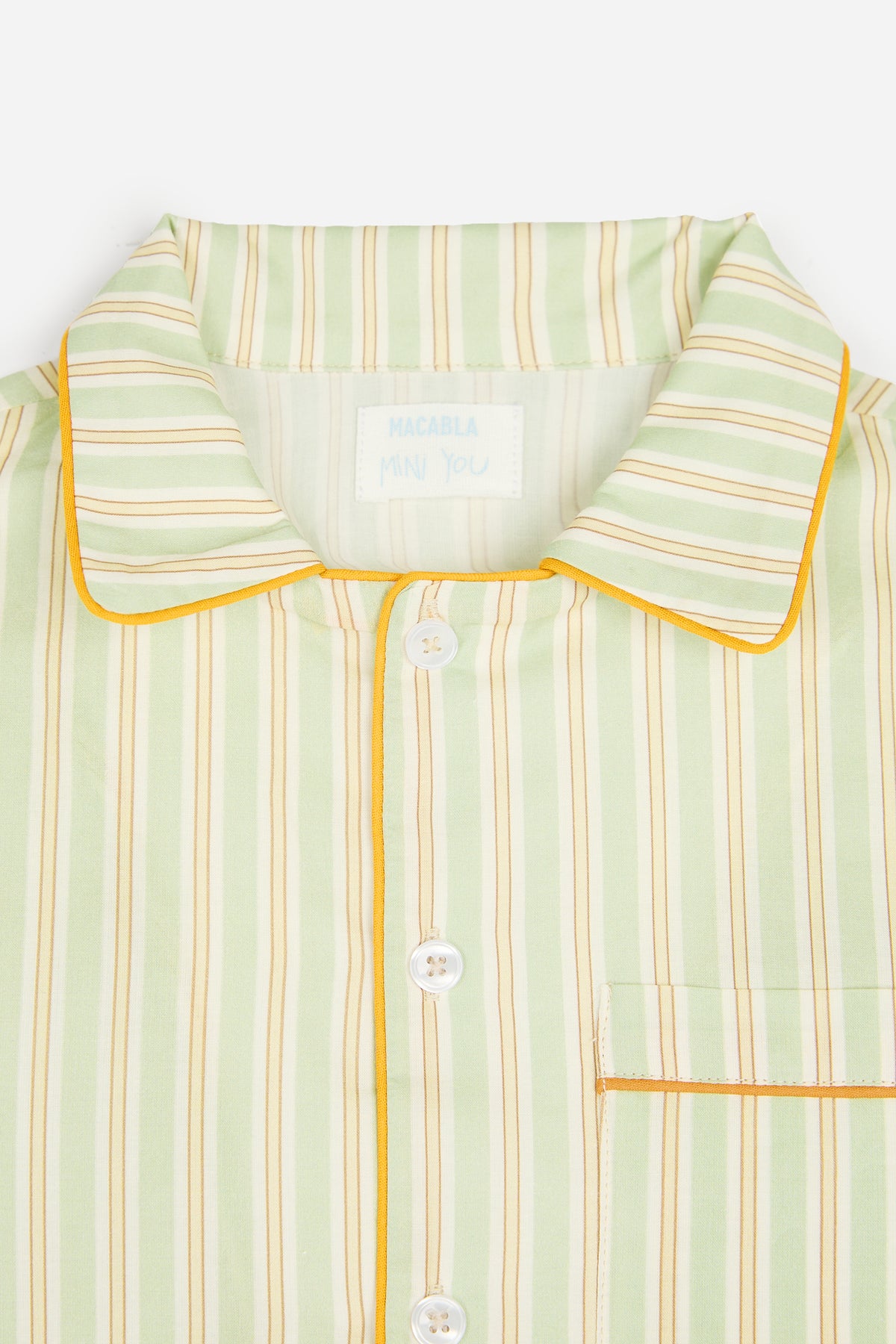 Unisex Green Striped Pyjamas