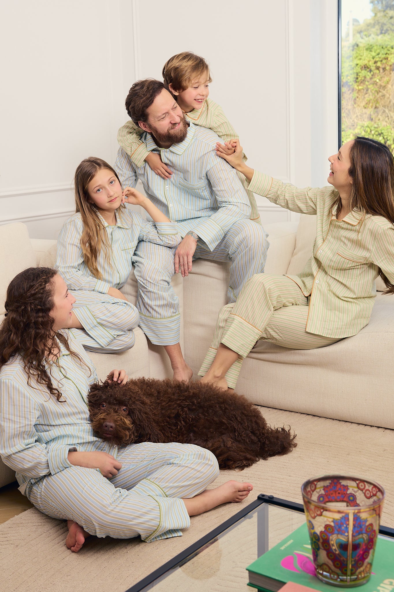 Pyjama Unisexe Rayures Vertes