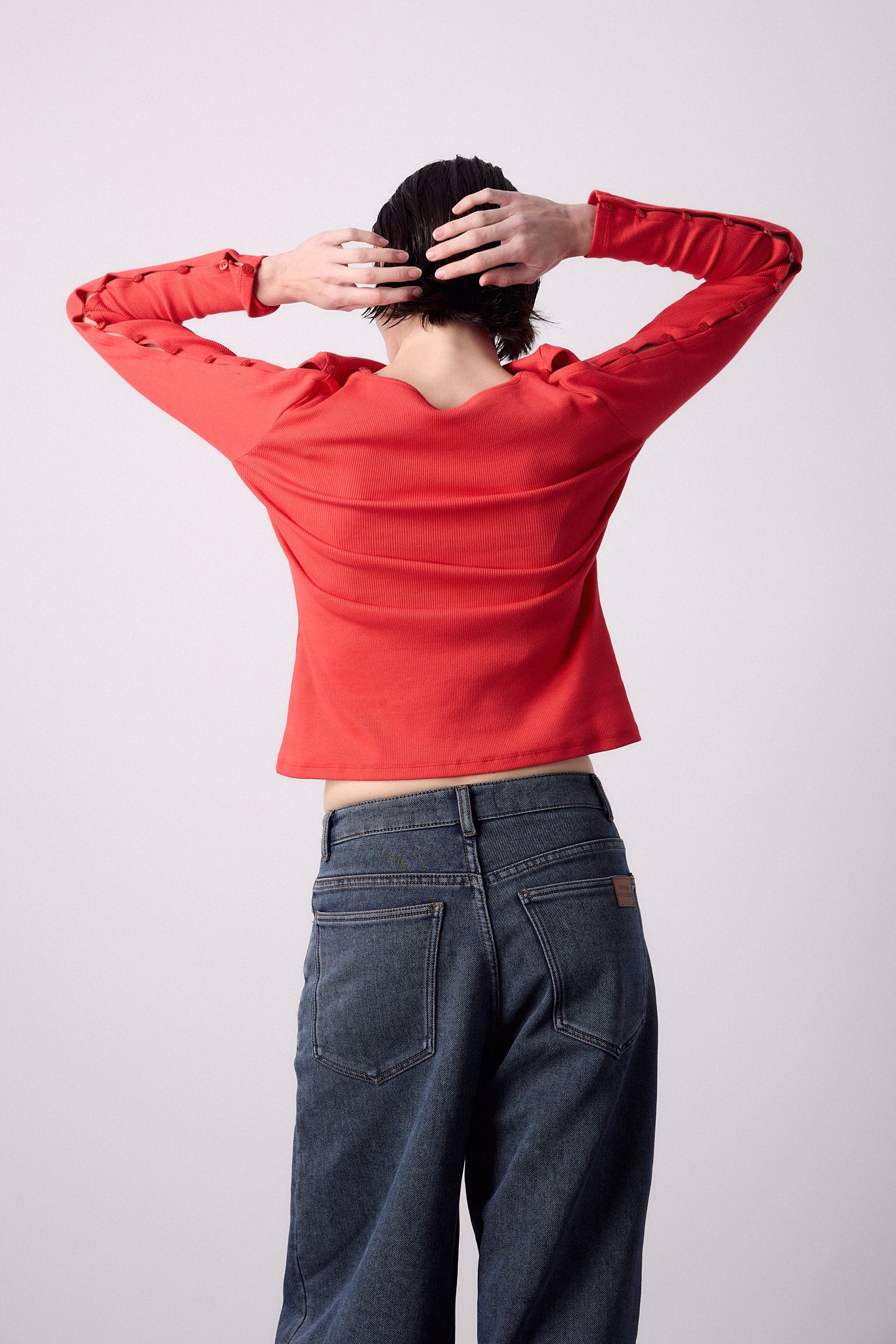 Chemise rouge à boutons