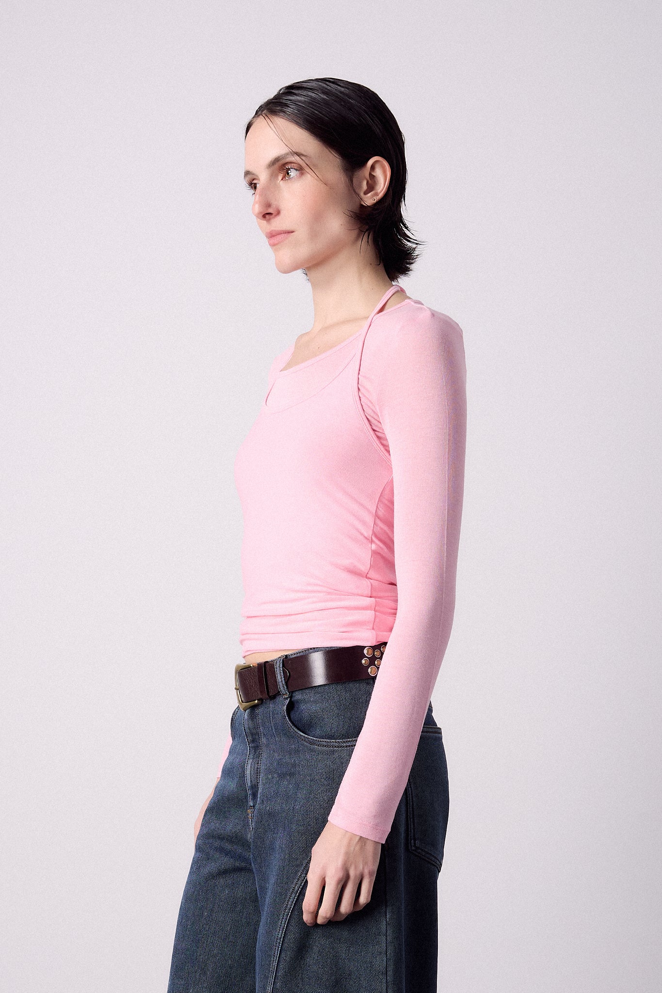 T-shirt rose superposé