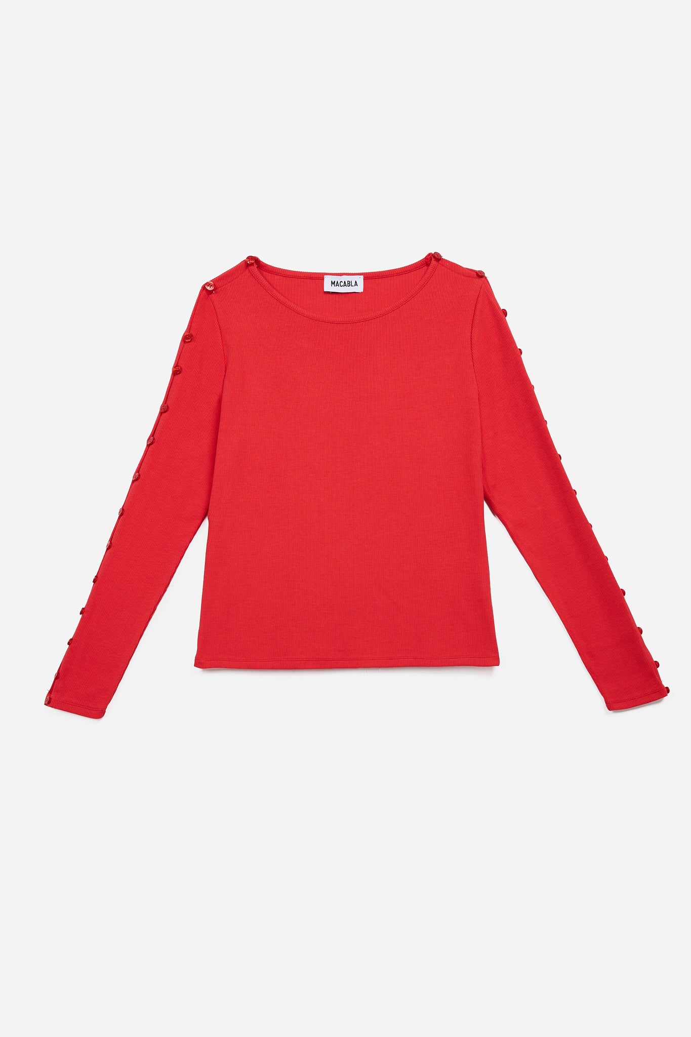 Chemise rouge à boutons