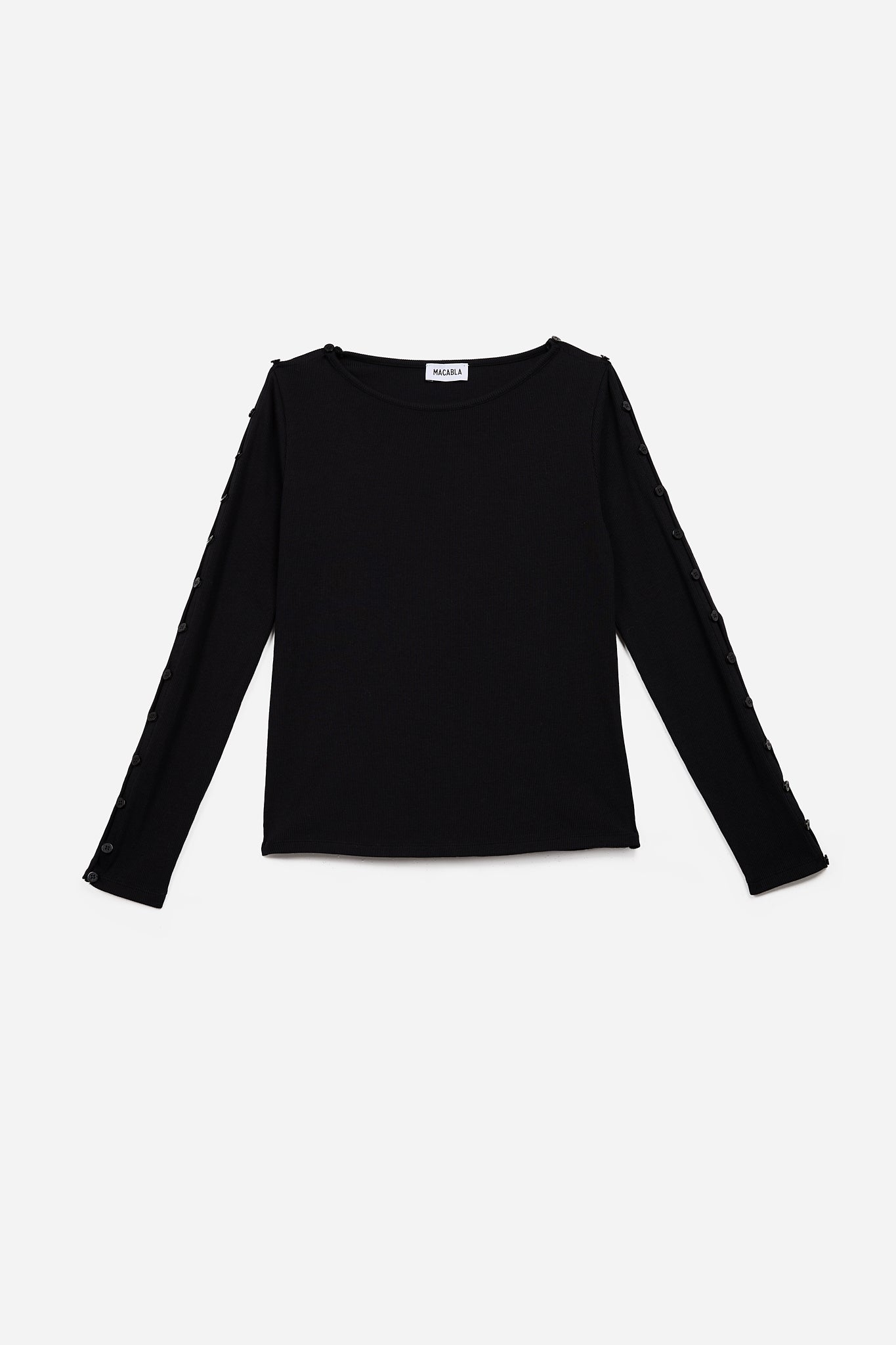 Chemise noire à boutons