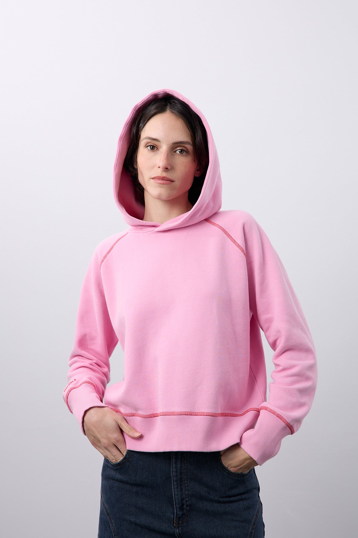 Sudadera Capucha Rosa