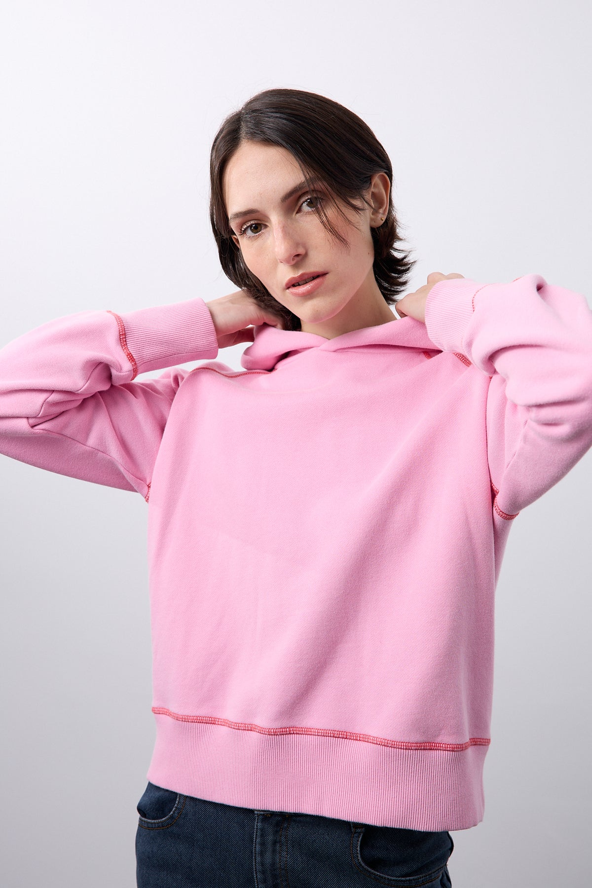 Sudadera Capucha Rosa