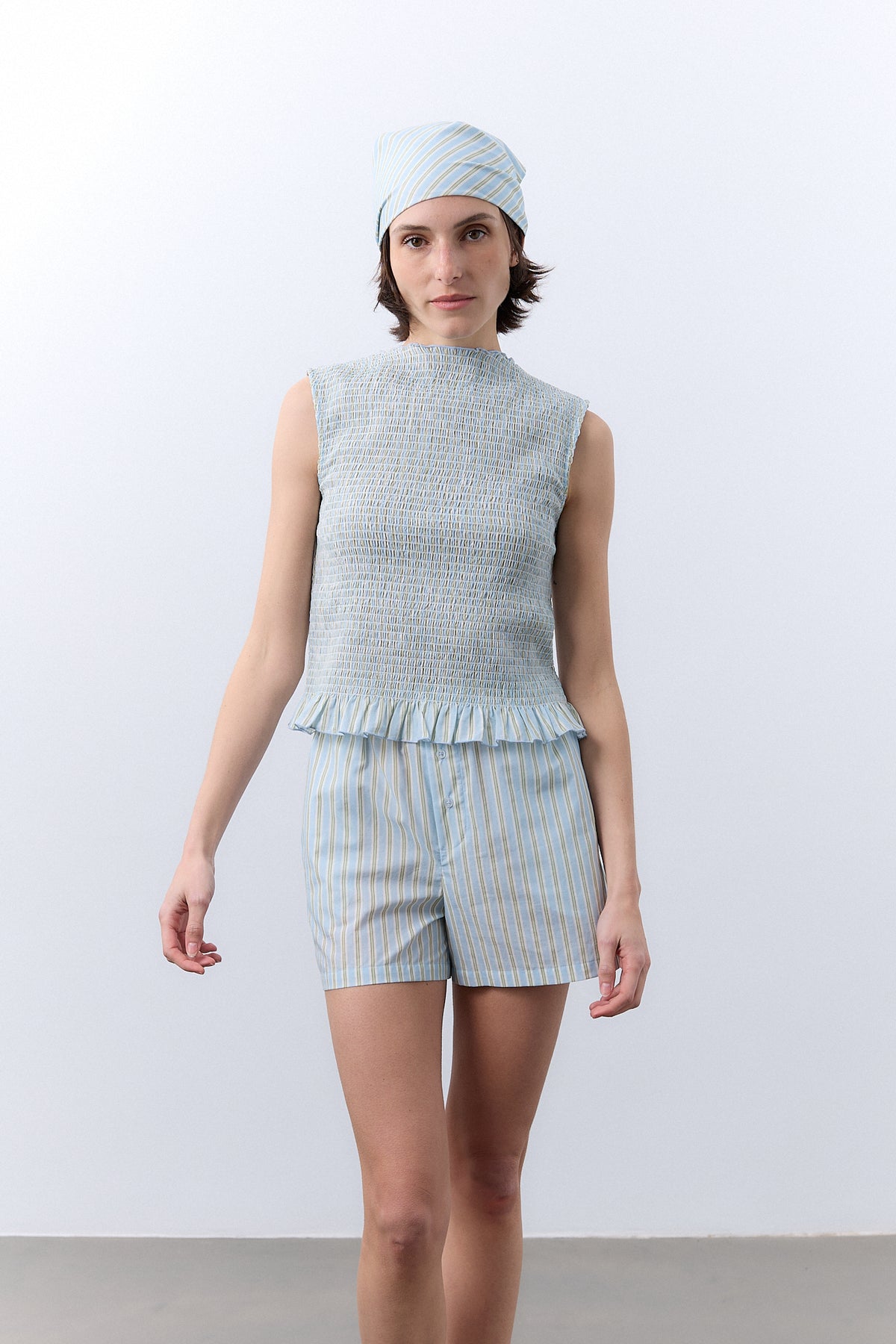 Short Pijama Rayas Azul