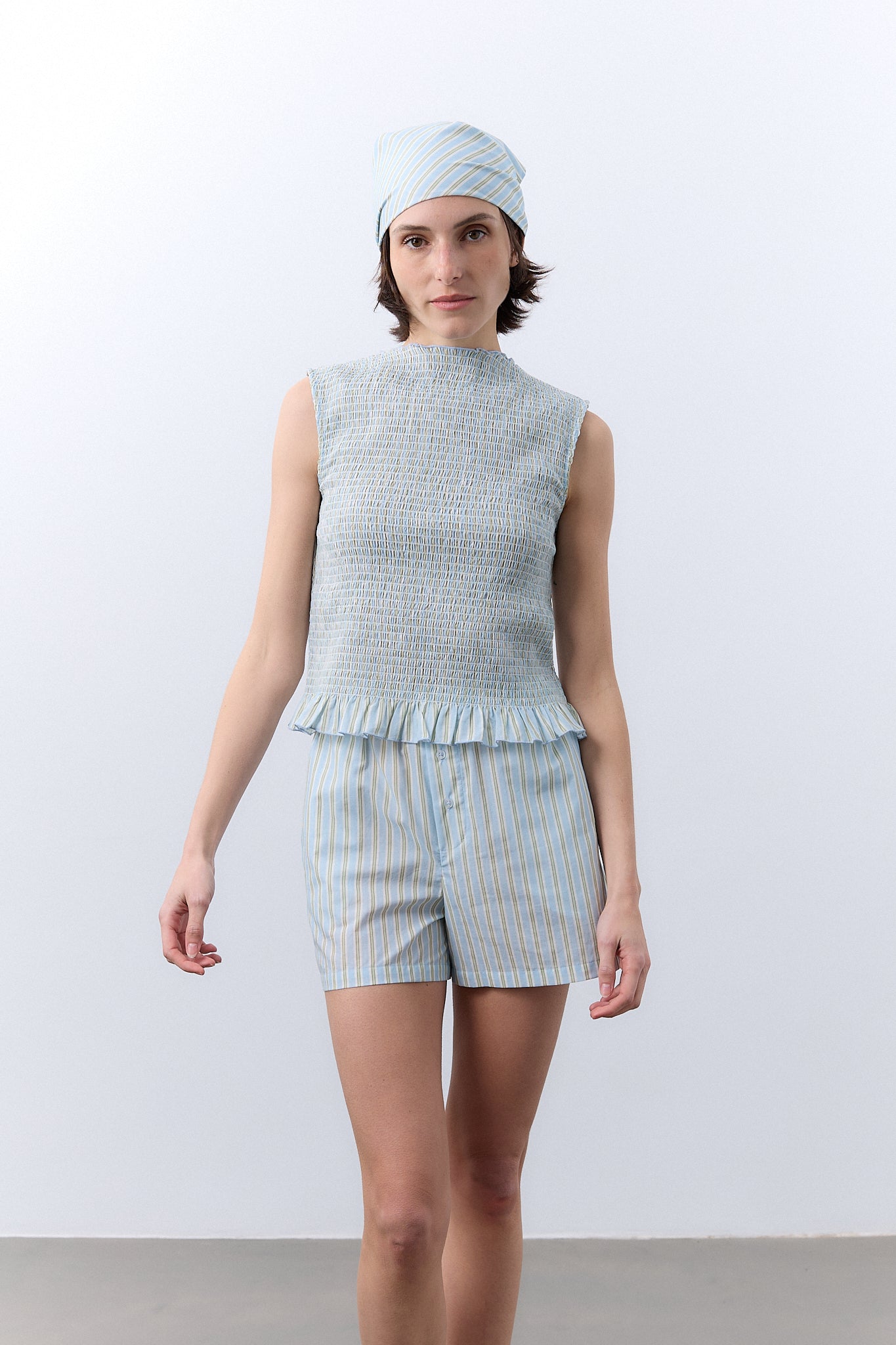 Short de Pyjama Rayures Bleues