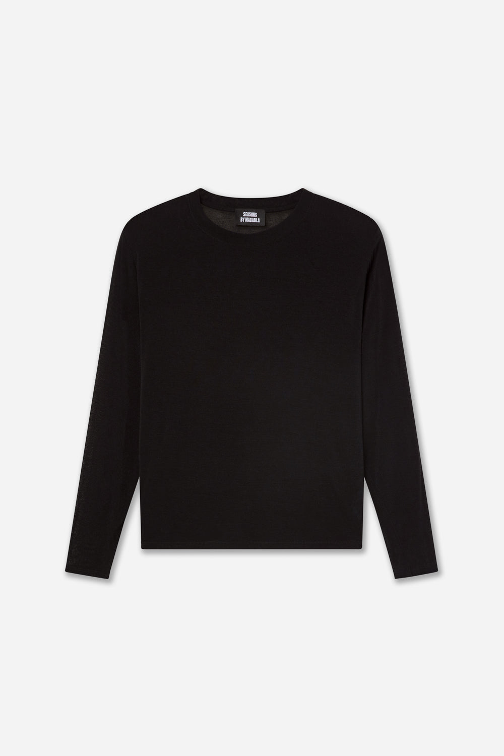 Black Long Sleeve Cashmere T-Shirt