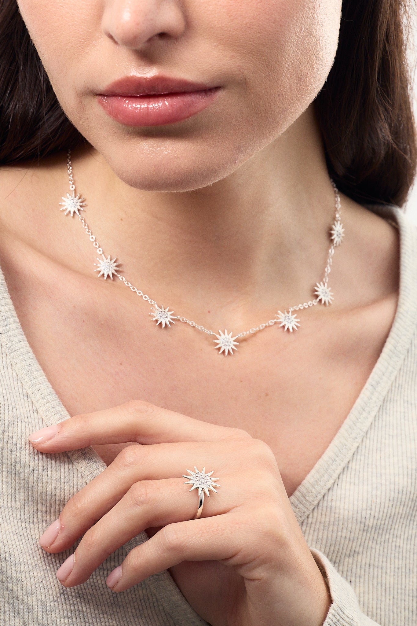 Star Signet Ring with Zircon