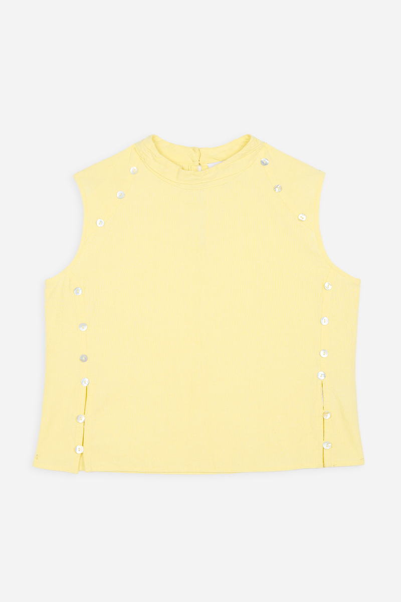 Top Botones Nácar Amarillo