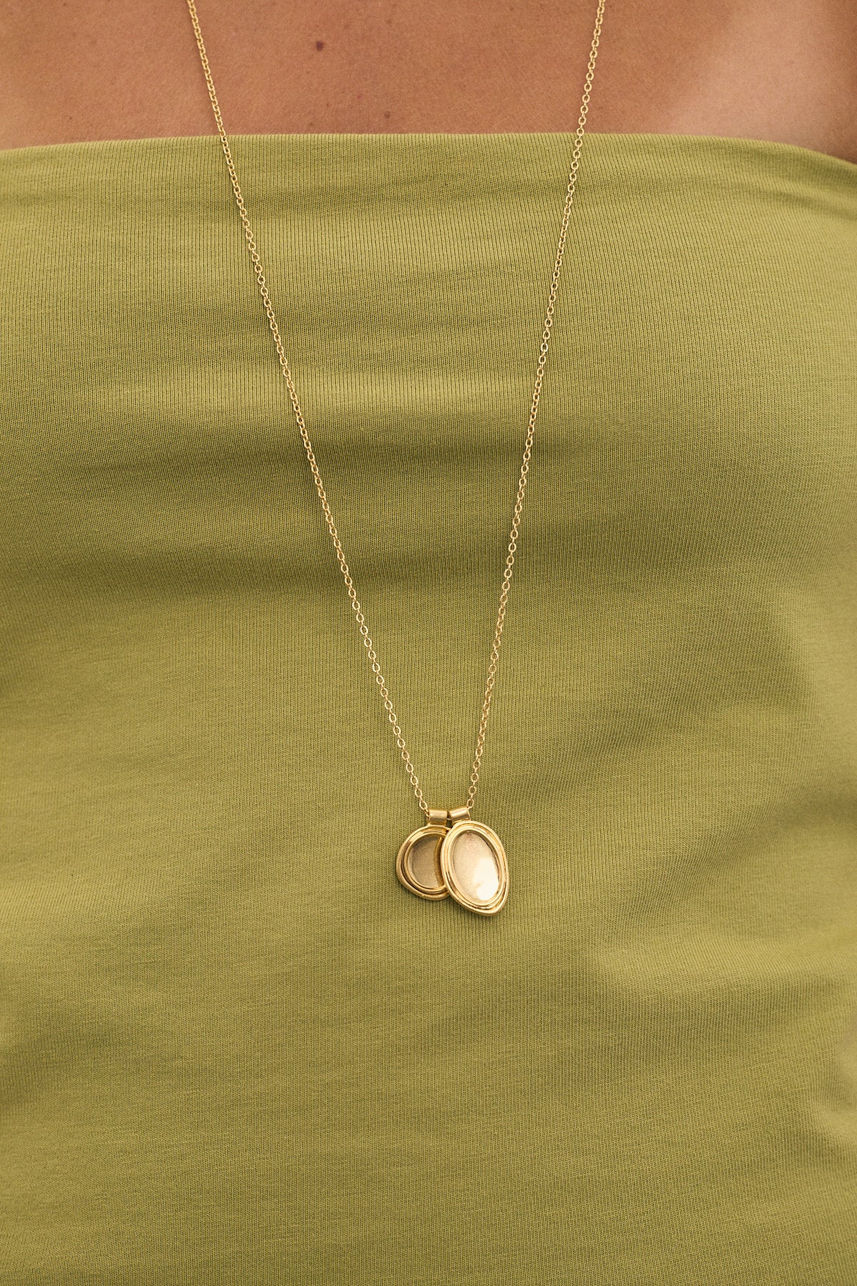 Irregular Oval Double Pendant