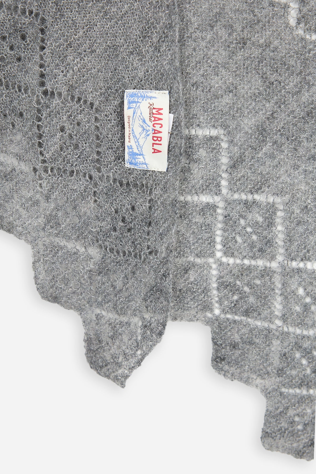 Grey Pointelle Knit Bandana