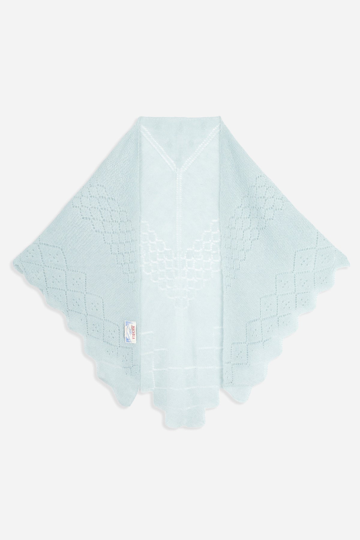 Light Blue Pointelle Knit Bandana