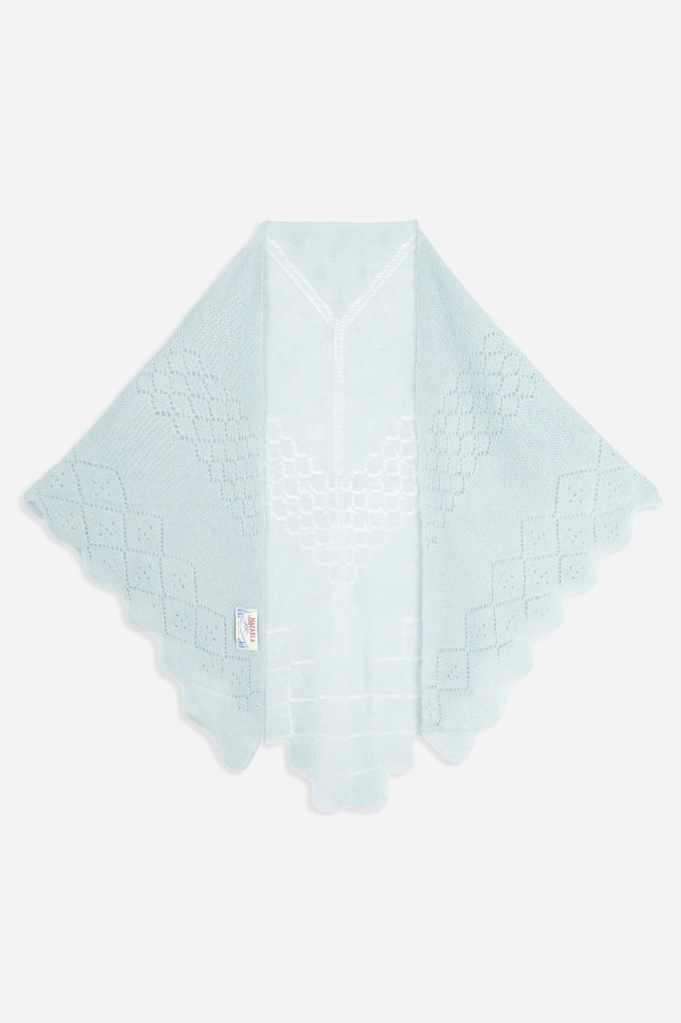 Light Blue Pointelle Knit Bandana