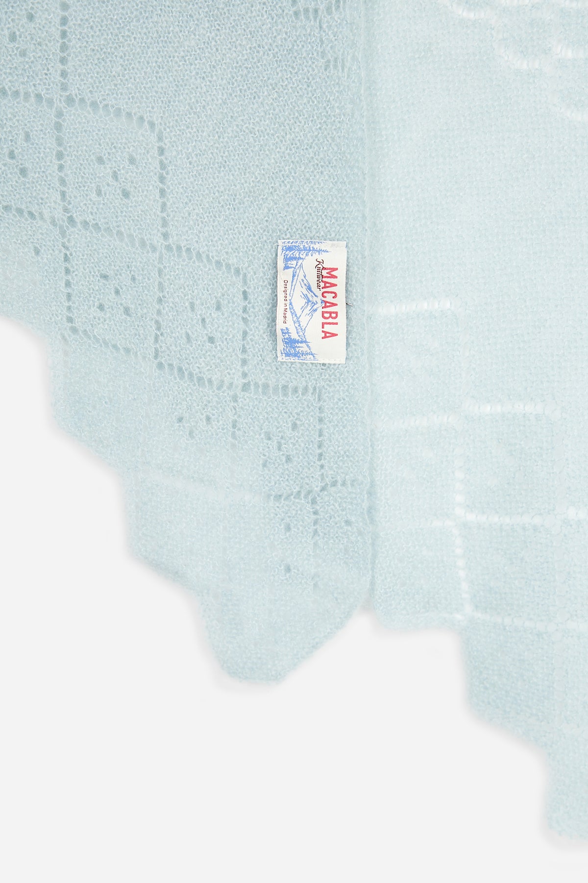 Light Blue Pointelle Knit Bandana