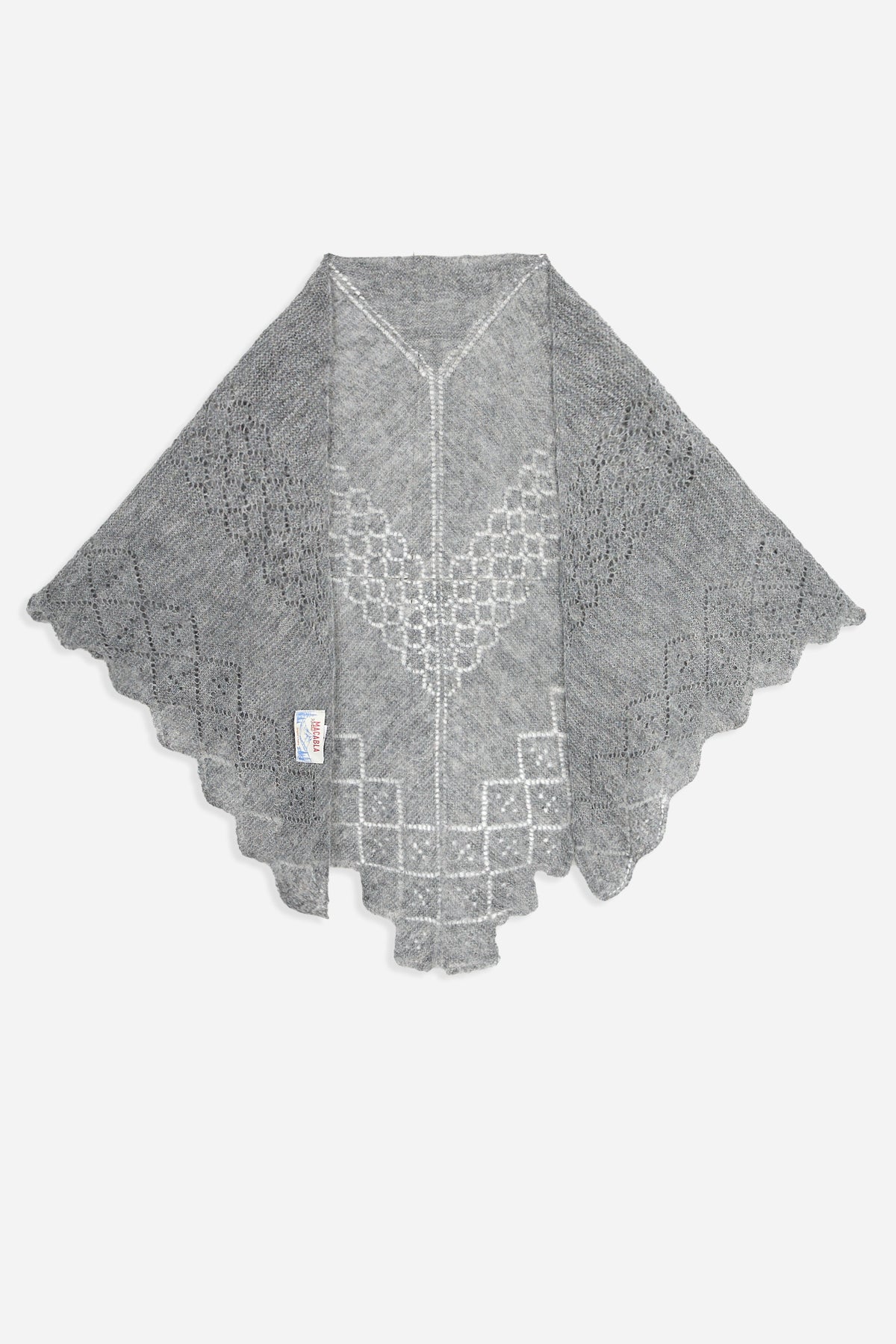 Grey Pointelle Knit Bandana