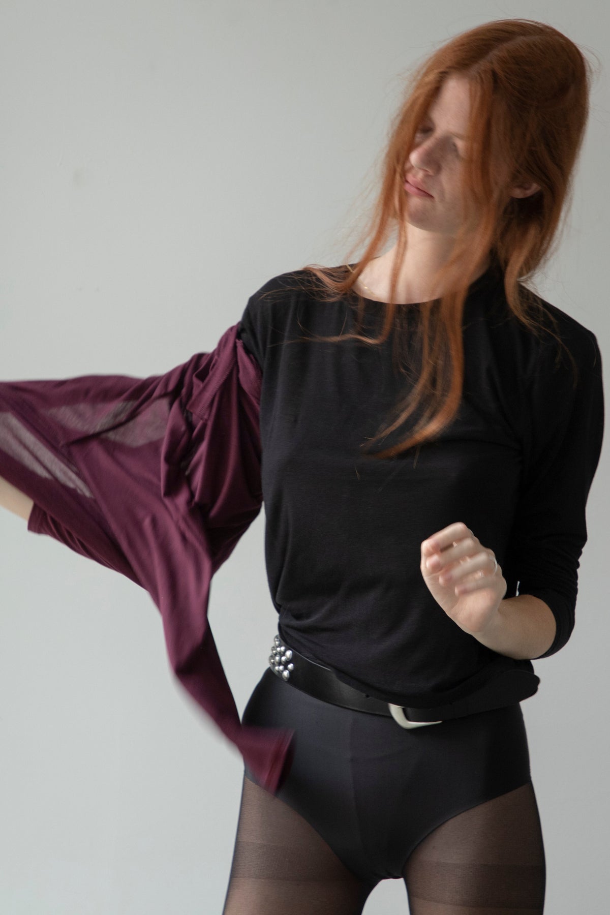 Camiseta Cashmere Manga Larga Negra
