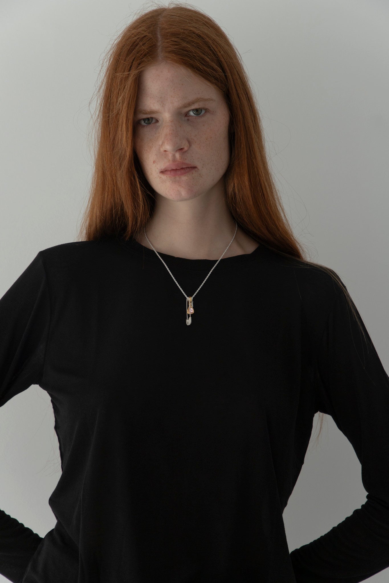 Black Long Sleeve Cashmere T-Shirt