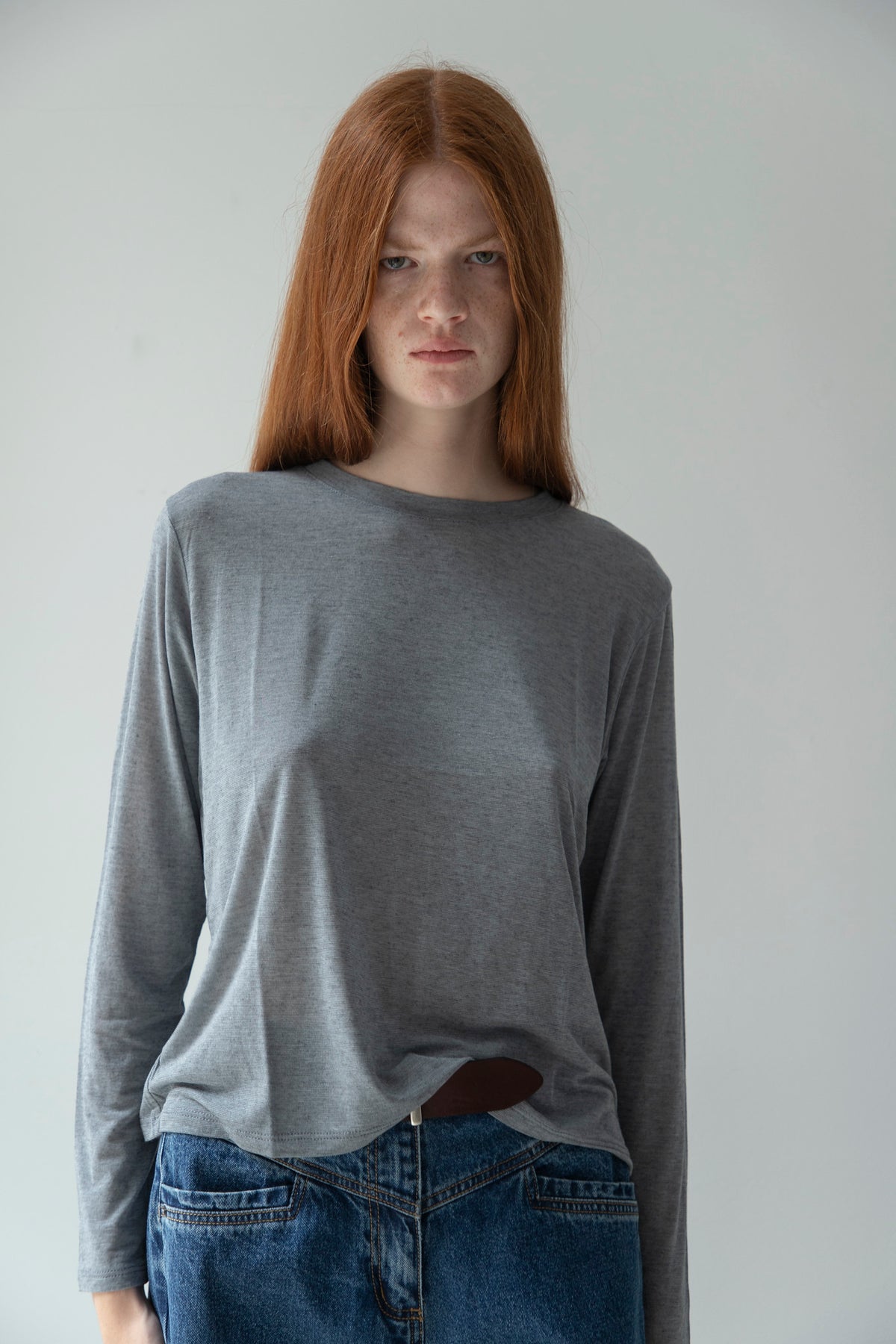 Camiseta Cashmere Manga Larga Gris