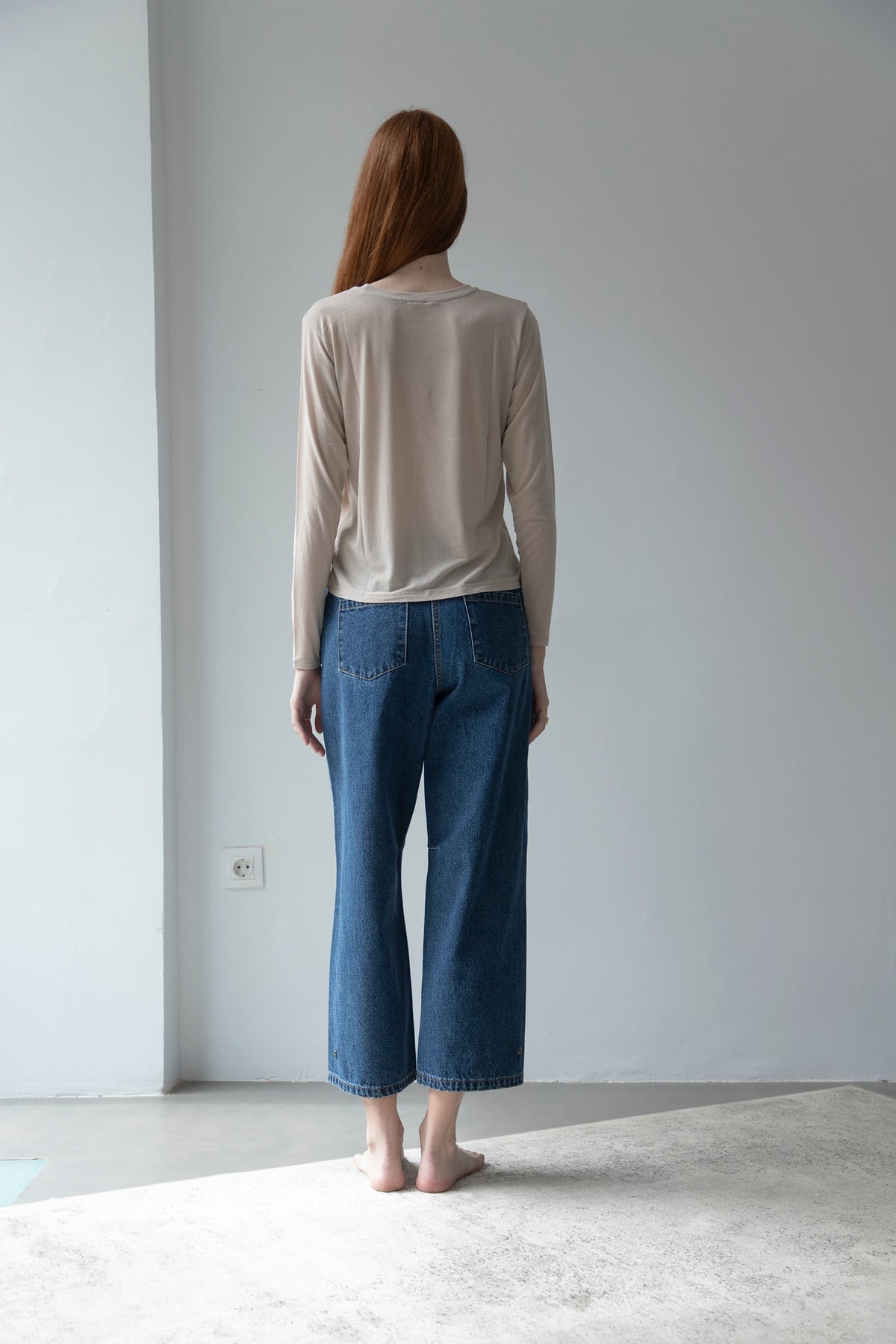 Camiseta Cashmere Manga Larga Beige